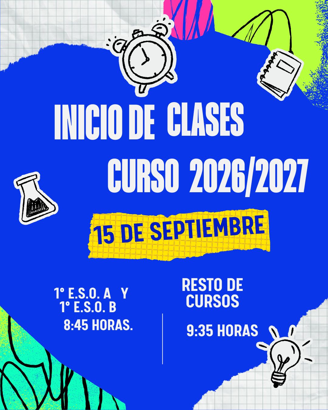 Horario de inicio de curso